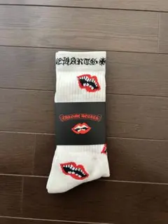 正規品】CHROME HEARTS リップ柄 ソックス ホワイト - メルカリ