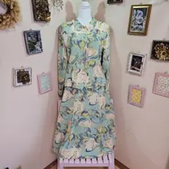 addenda 昭和レトロ ヴィンテージ日本製花柄長袖セットアップ