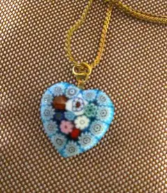 イタリア ベネチアンガラス ネックレス ペンダント　花柄