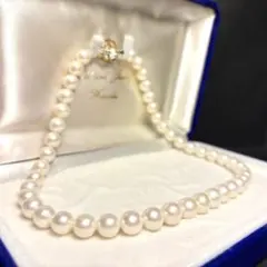 大珠✨本真珠 パール ネックレスSILVER 8.9〜9.5mm テリ◎