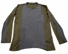 ブラックレーベルクレストブリッジ 長袖 カットソー オリーブグリーン×グレー L