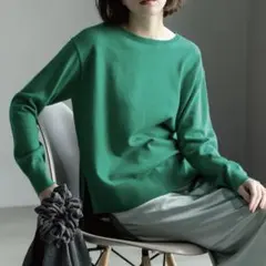 新品　OPAQUE.CLIP オペークドットクリップ　ボートネックニット　L