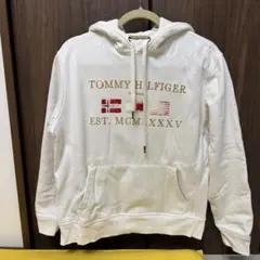 TOMMY HILFIGER 刺繍ロゴ パーカー ホワイトのサムネイル