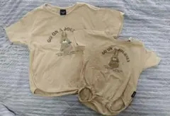 バースデイ　manina　うさぎTシャツ・ボディスーツ セット 120・70