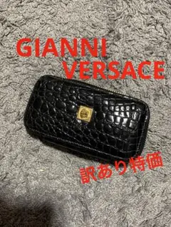 GIANNI VERSACE クロコ型押し キーケース ブラックのサムネイル