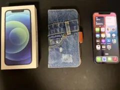 iPhone 12 128GB 青　カバー