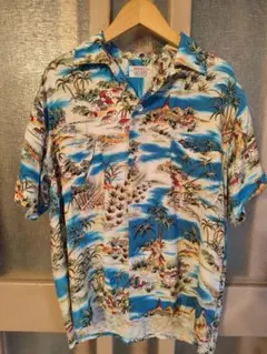 PENNEY'S 60s vintage アロハシャツ ブルー Mサイズのサムネイル