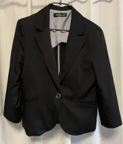ジャケット 黒 Lサイズ （13AR ）フォーマル ビジネス 黒 7分袖