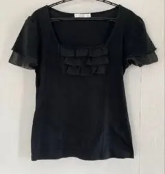 PATTERN パターン　半袖カットソー フリル ブラックのサムネイル