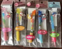【未開封】ご当地キティ ボールペン・シャープペン 5本セット近江牛・京都・神戸④