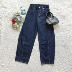 ノアール デニムパンツ ジーンズ コクーン ハイウエスト S コットン100のサムネイル