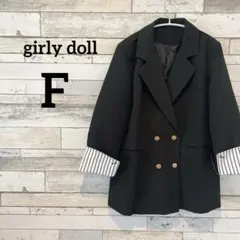 girly doll 【F】黒 ダブルボタン テーラードジャケット レディースのサムネイル