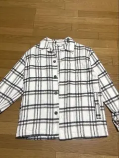 ZARA チェック柄フリースシャツジャケット