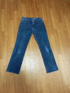 UNIQLO ブーツカットデニム ダークブルー①