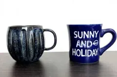 更にお値下げしました▼マグカップ 2個セット ネイビー系