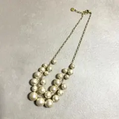 パールネックレス　ゴールドチェーン　パール　ネックレス　結婚式