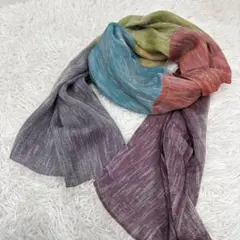 未使用保管品 Loro Piana シルクリネン 大判ストール 刺繍 イタリア製 未使用保管品 Loro Piana シルクリネン 大判ストール 刺繍 イタリア製
