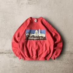 80s USA製フルーツオブザルーム×ワシントンD.C.希少スウェットピンクXL