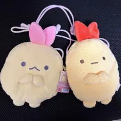 すみっコぐらし　ぬいぐるみポシェット２つ　えびふらいのしっぽ&えびてんのしっぽ