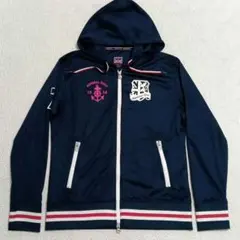 Admiral Golf ロゴプリントWジップパーカー(L)ネイビー色
