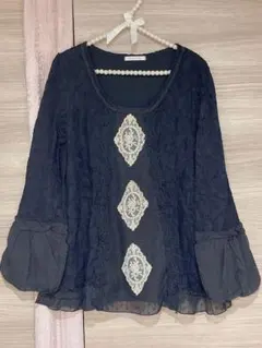 axes femme アクシーズレース長袖ブラウス y2k ゴシック　グランジ