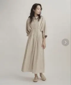 moi tytto ウエストタックデザインシャツワンピース