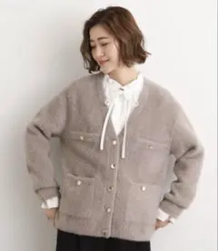 grove軽やかフェザーで魅せる、クラシカルな主役カーディガン S