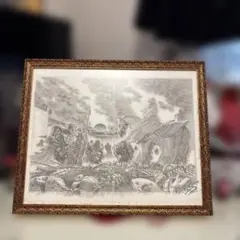 スマルクリン バリ島ウブド農村風景画 額縁付き 手描き 細密画 - メルカリ