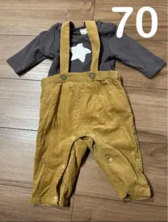 【美品】プティマイン セットアップ オーバーオール 70センチ