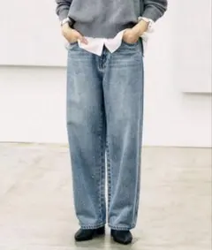 グローバルワーク GOODデニム プレミアム バギーパンツ ビジュー