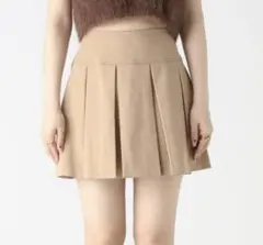 【美品】Heather ヘザー プリーツミニスカート ベージュ Sのサムネイル