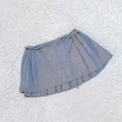 【FESHORNI】　インパン付きスカパン　（Ｌ）　リボン　フリル　ミニ　グレー