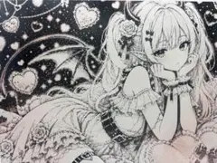 猫耳少女 オリジナルイラスト 原画コピック アート 手書きイラスト