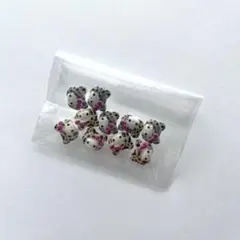 ネイルパーツ サンリオ キティ 豹柄かぶりもの 10個セット