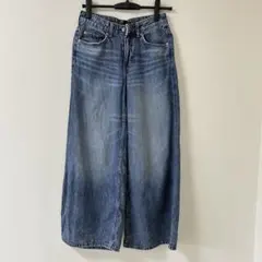 H&M DIVIDED ワイドデニムパンツ ジーンズ ブルー 実寸あり　キッズ