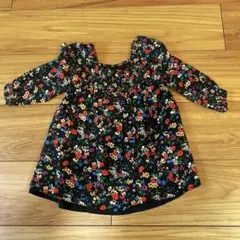 GAP ベビー　ワンピース　小花柄　黒　12-18ヶ月
