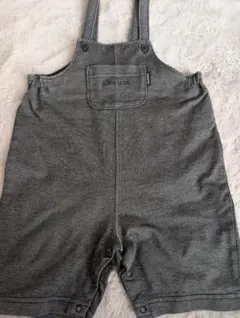 COMME CA ISMグレー オーバーオールロンパース