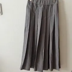 サマンサモスモス ロングプリーツスカート　グレー　F ウエストゴム仕様　SM2