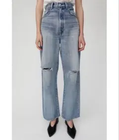 MOUSSY　HW CRASH LOOSE STRAIGHT　ダメージ　デニム