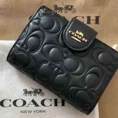 ミディアム コーナー ジップ ウォレット・シグネチャー レザー　ミニ財布　コーチ