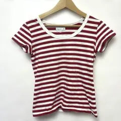 agnès b. 赤と白ストライプ Tシャツ T1