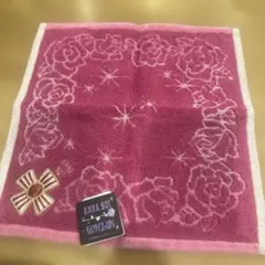 アナスイ　ベルバラ　タオルハンカチ　ピンク