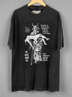 ホラー映画柄ムービーTシャツ 夏フェス カジュアル 半袖