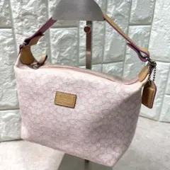 希少☆COACH シグネチャー ハンドバッグ ピンクてんとう虫☆ポーチ 
