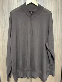 美品　ユニクロ　メリノハーフジップセーター　4XL ダークブラウン