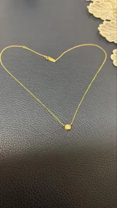 K18YG 木谷貴金属 カットあずきチェーン 1mm幅 一粒ダイヤネックレス K18YG 木谷貴金属 カットあずきチェーン 1mm幅 一粒ダイヤネックレス