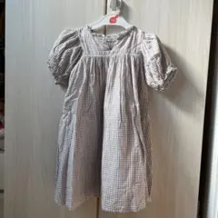 ギンガムチェック 半袖ワンピース 110サイズ