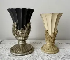 CLAY 装飾的なフラワーベース 2個セット