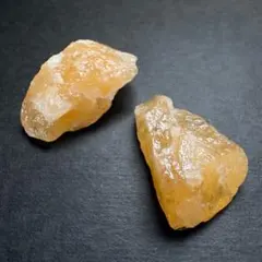 シトリン？天然石 イエロー原石 ルース 2個セット