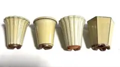 白い陶器植木鉢　ミニサイズ　直径7cm 4個セット